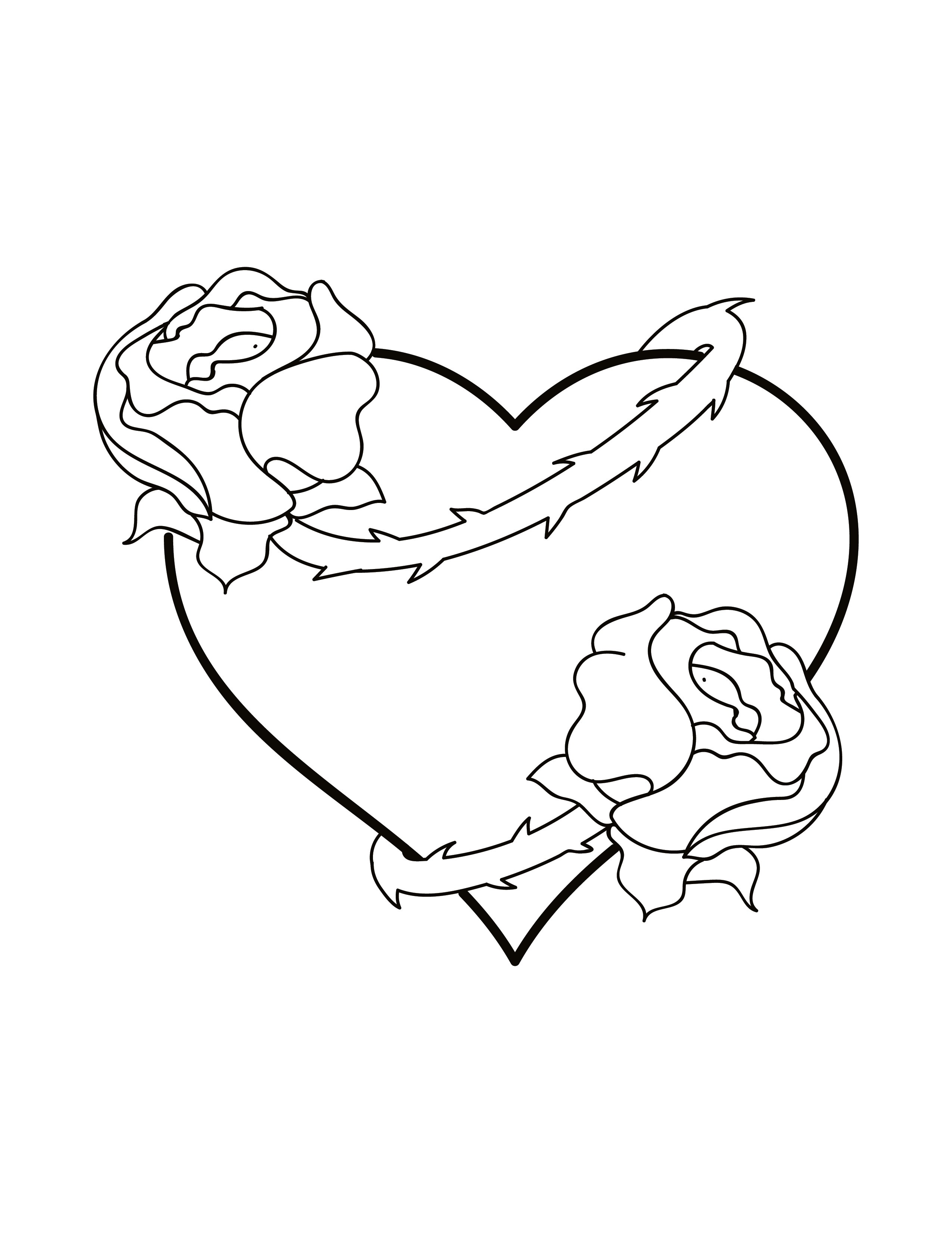 FREE Heart Shaped Rose Coloring Page in EPS, Illustrator, JPG, PNG, PDF ...