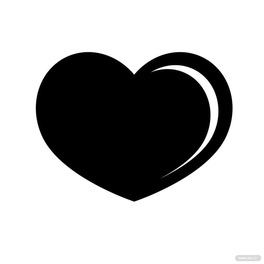 Free Black Heart Silhouette in Illustrator, PSD, EPS, SVG, JPG, PNG