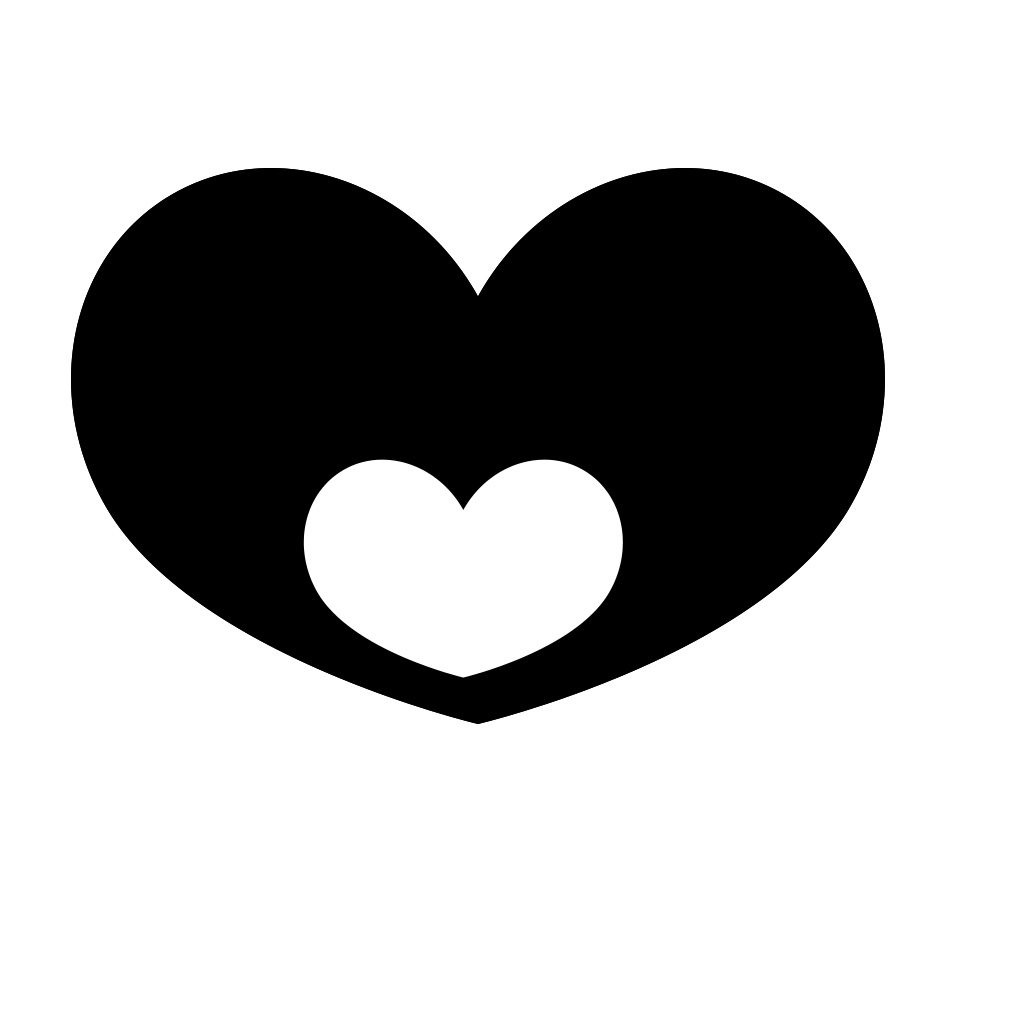 Swoosh Heart Art Template Black Heart Stock Vector (Royalty Free)  1277513854
