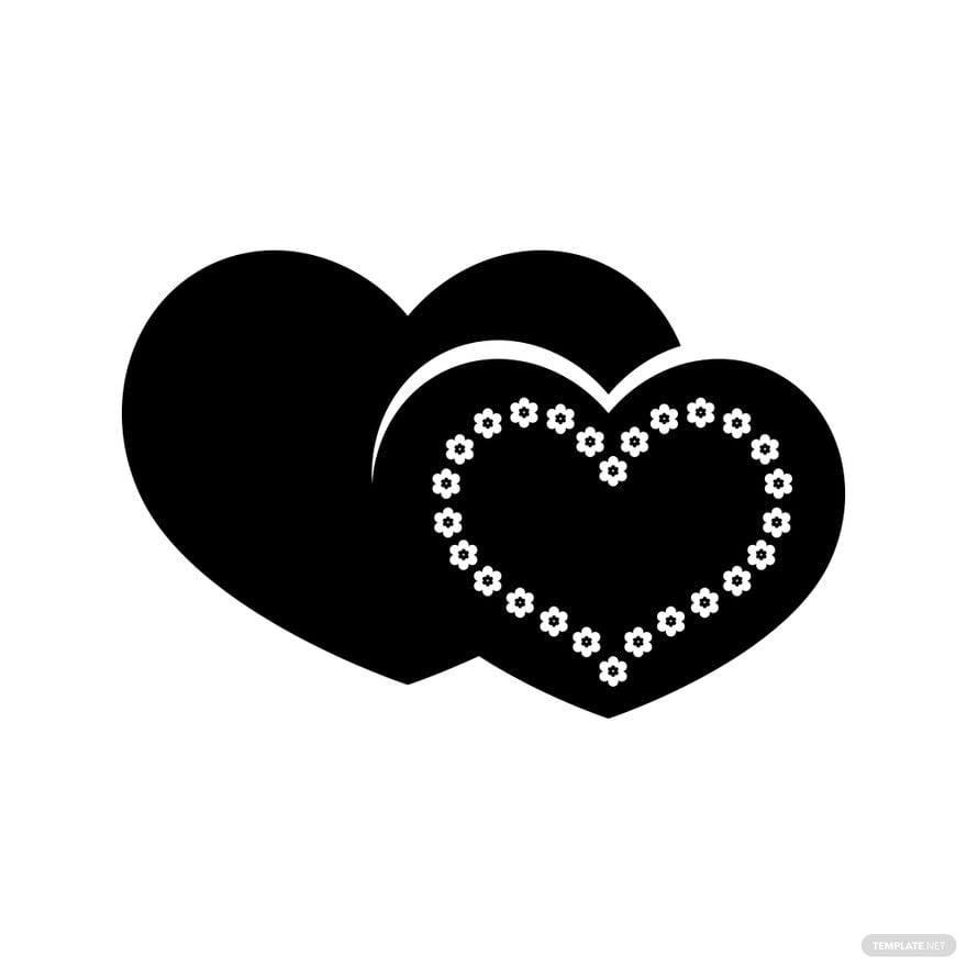 Free Fancy Double Heart Silhouette in Illustrator, PSD, EPS, SVG, JPG, PNG
