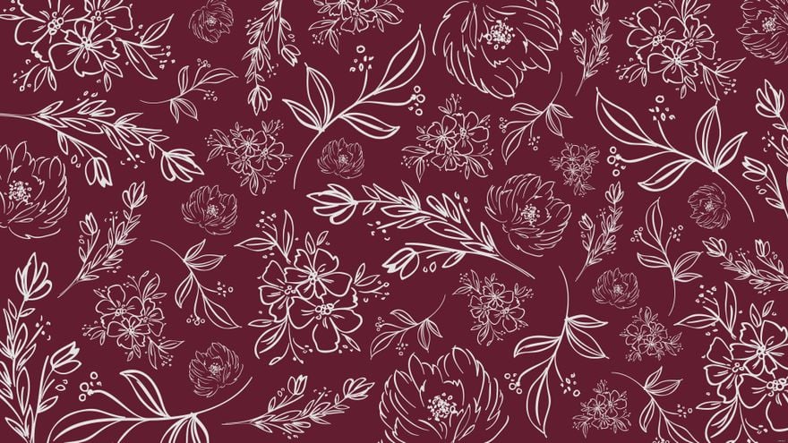 Free Maroon Floral Background
