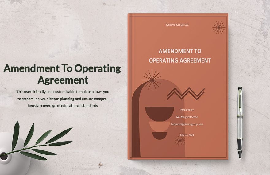 Amendment To Operating Agreement Template