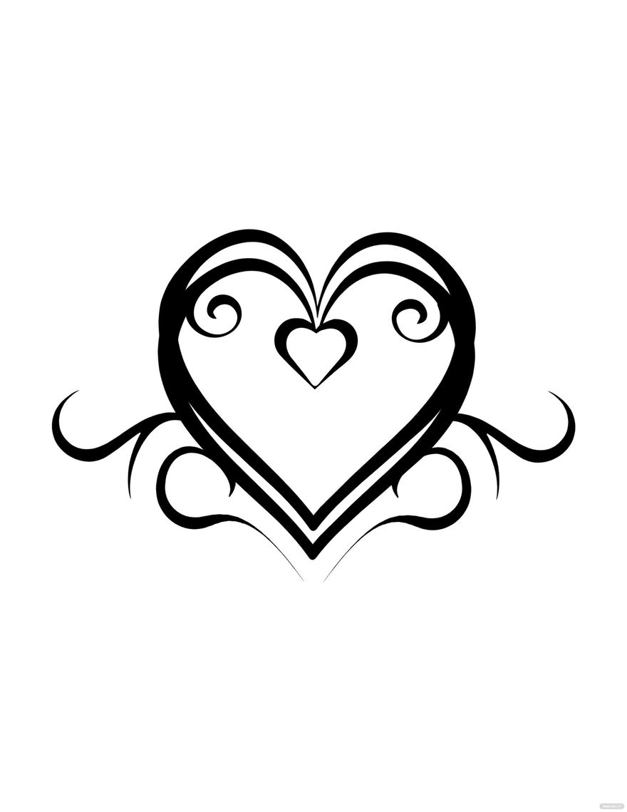 Tribal Heart Drawing in PDF, Illustrator, SVG, JPG, EPS, PNG - Download | Template.net