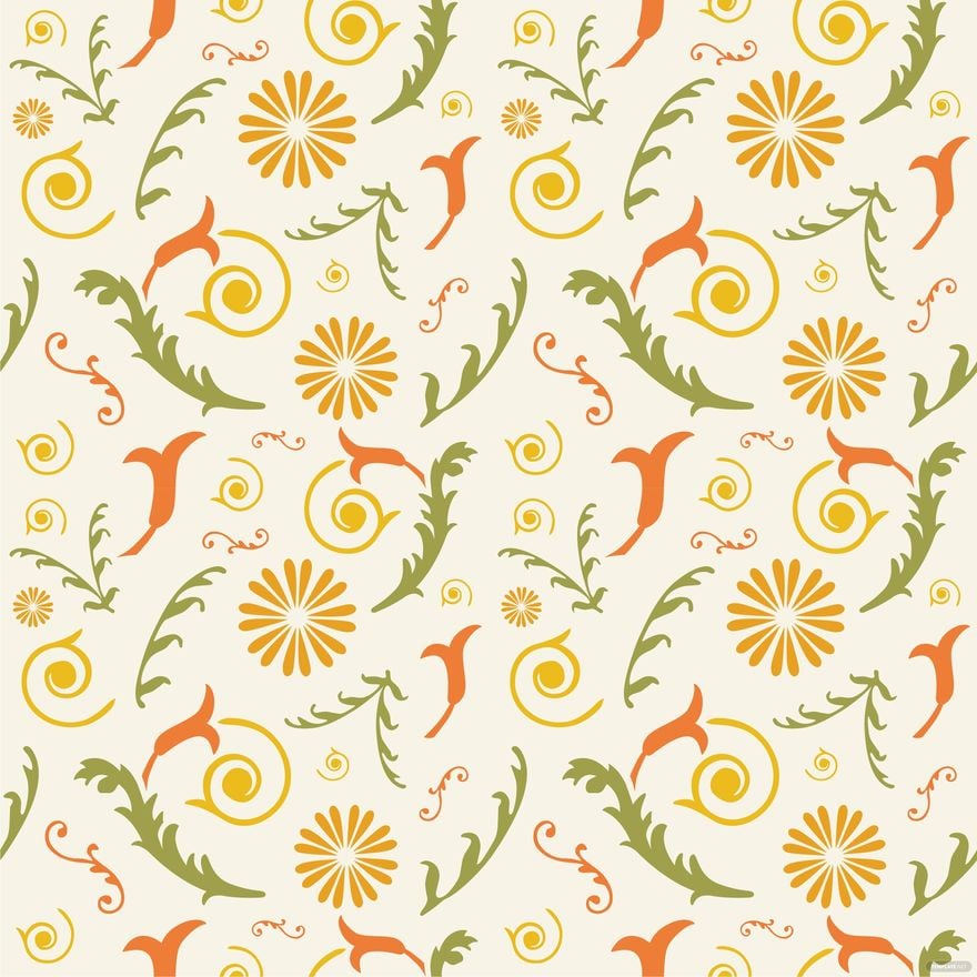 Floral Ornament Pattern Vector in Illustrator, EPS, SVG, JPG, PNG