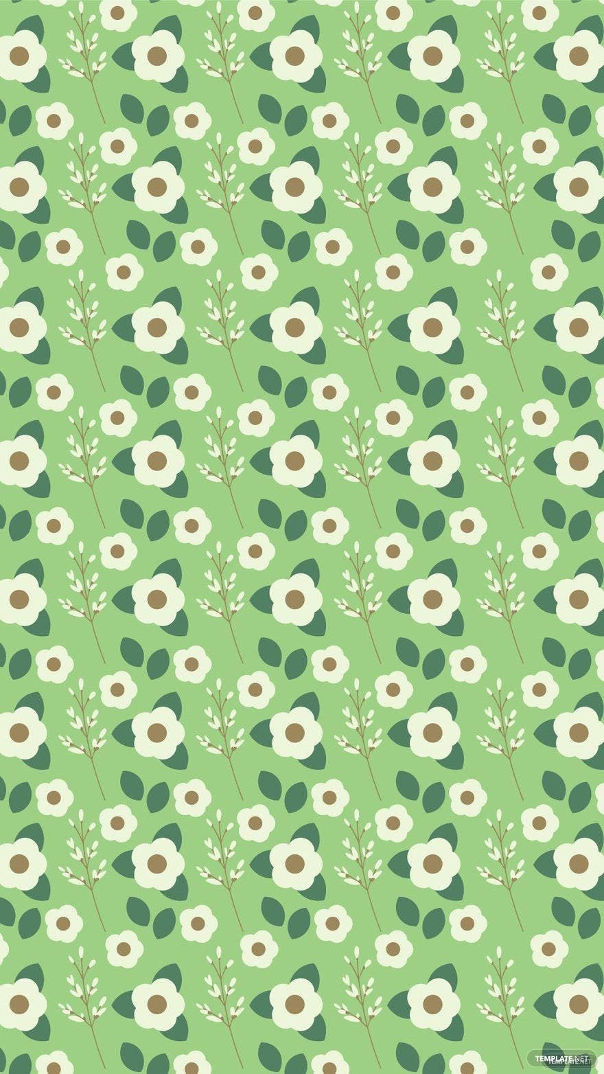 Free Green Floral Background Vector