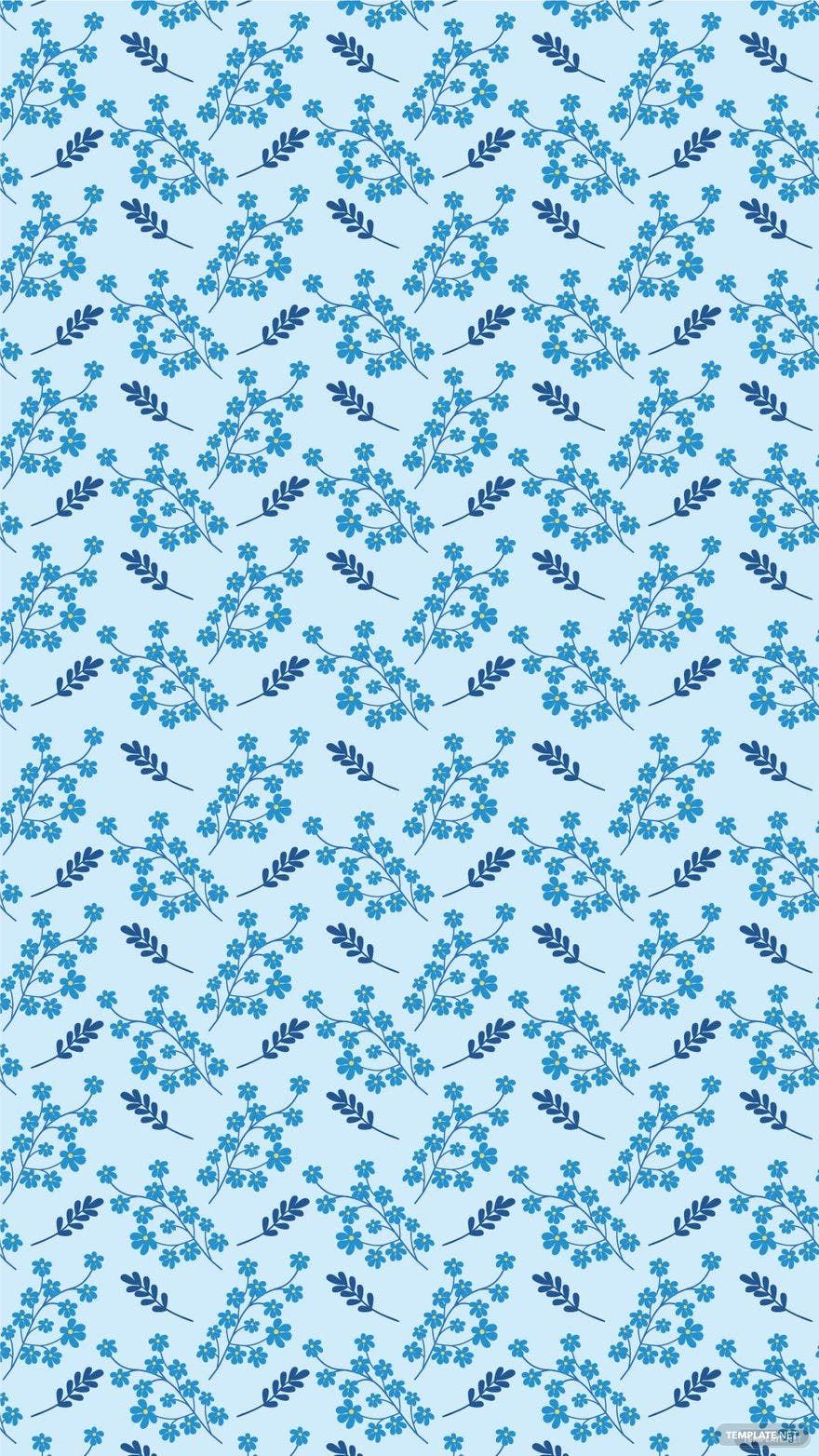 Free Blue Floral Background Vector