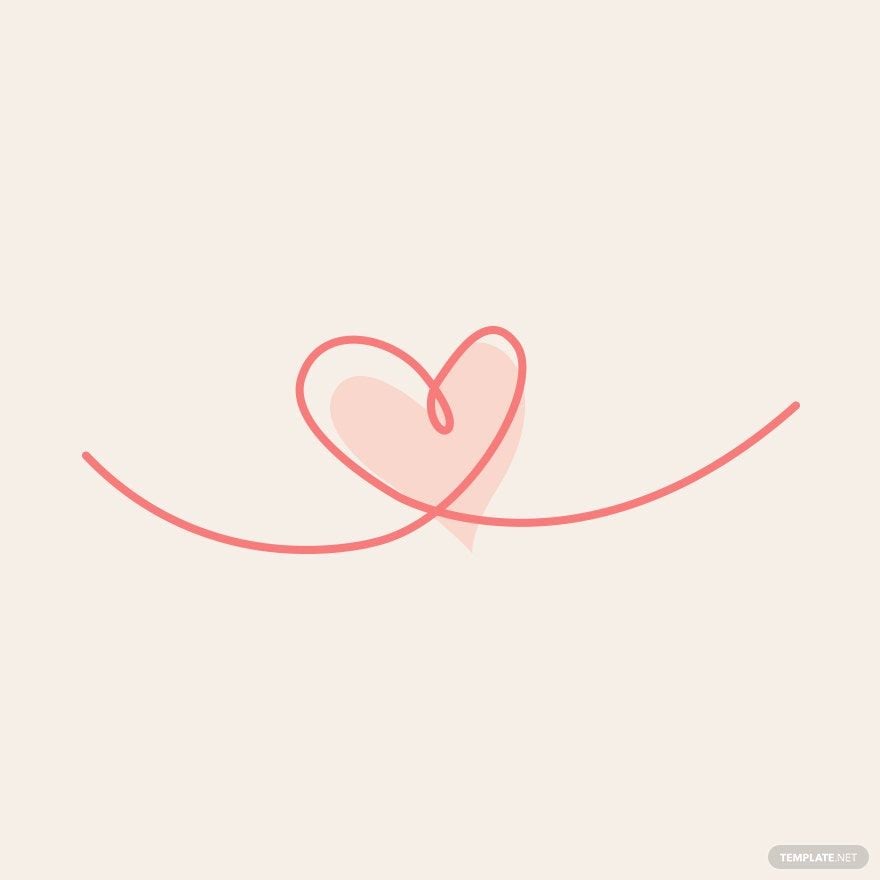 Heart Line Art Vector