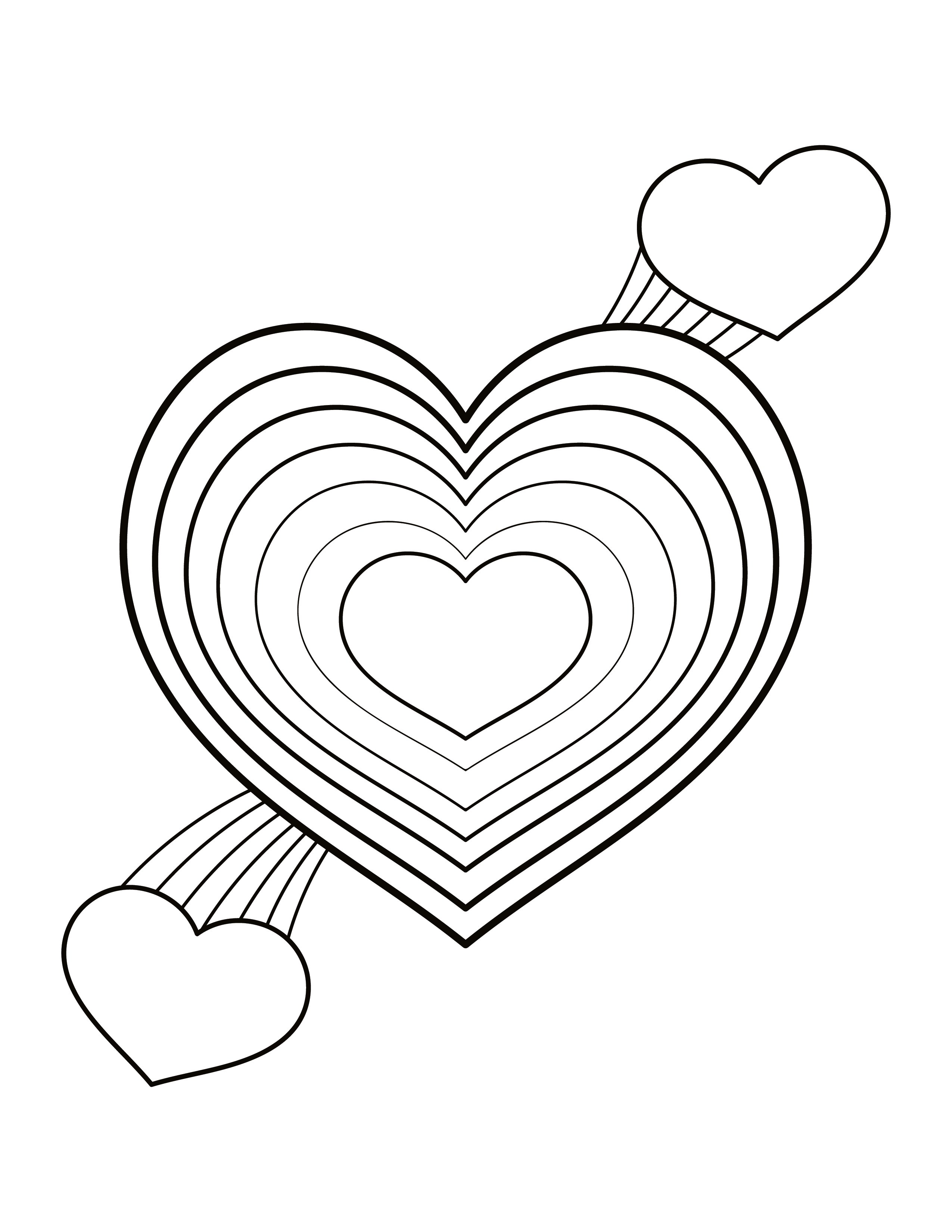 Free Rainbow Heart Coloring Page - EPS, Illustrator, JPG, PNG, PDF, SVG