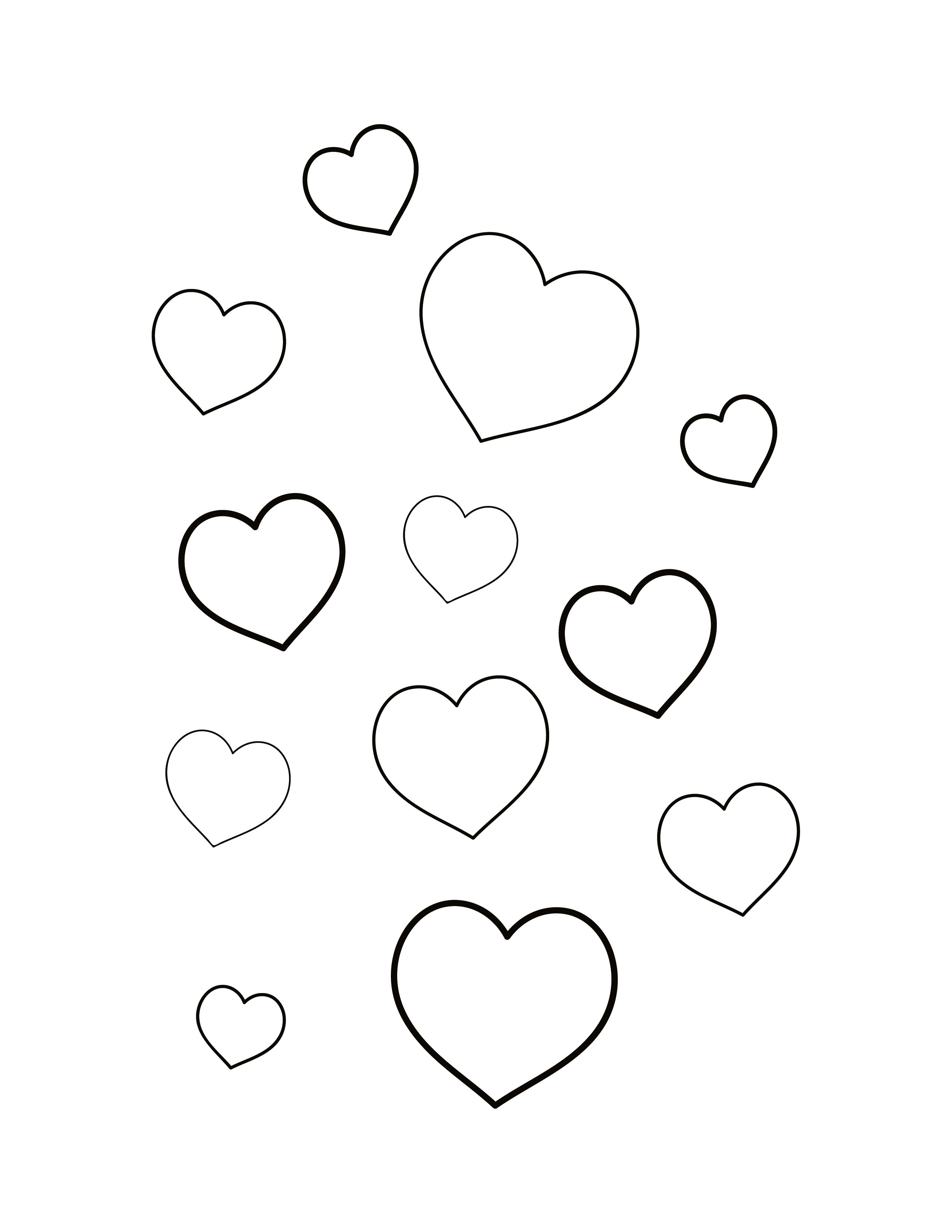 8 Small Hearts Coloring Page Print Color Fun - vrogue.co