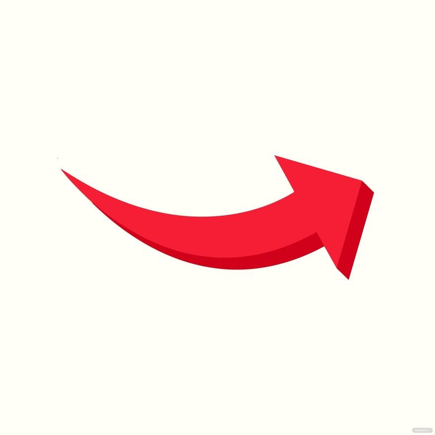 Curved Red Arrow Vector