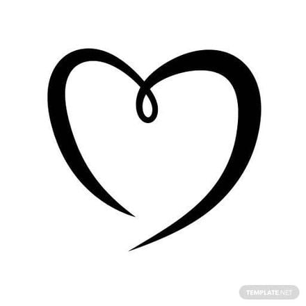 Black and White Heart Clipart