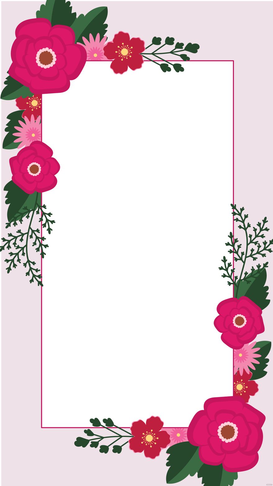 Free Pink Floral Border Background