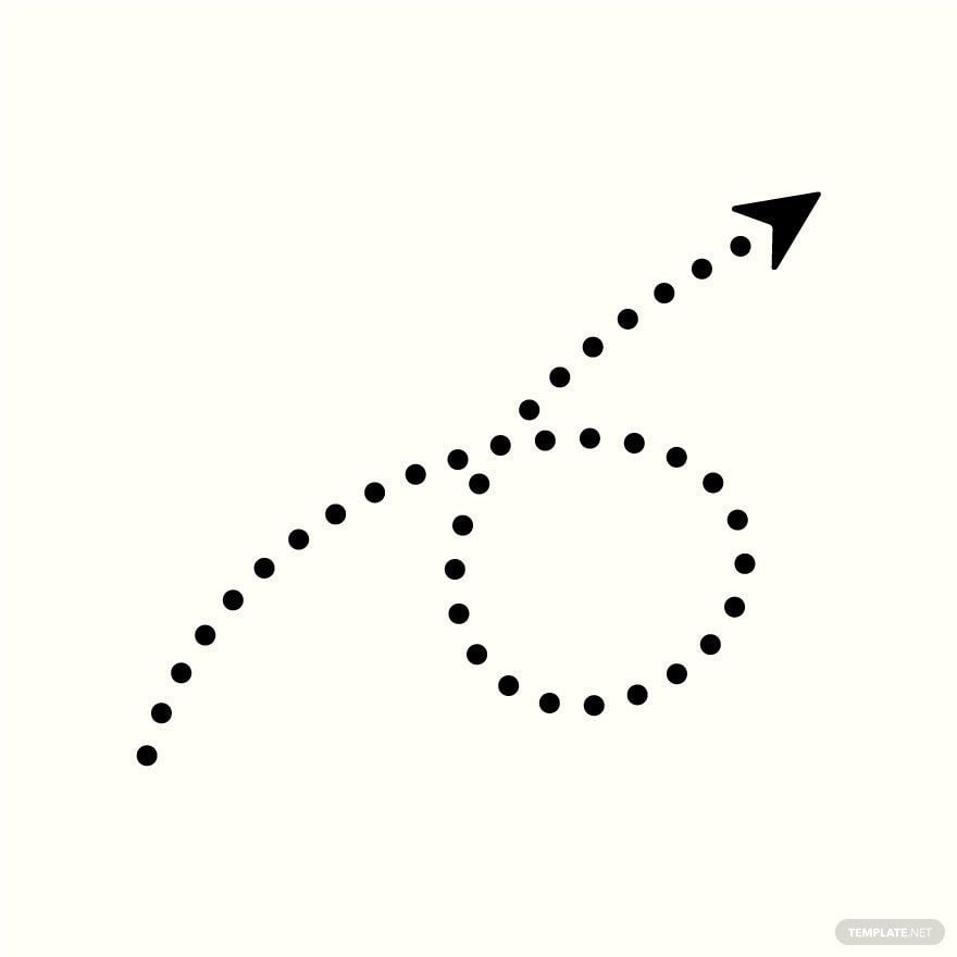 Dotted Curved Arrow Vector