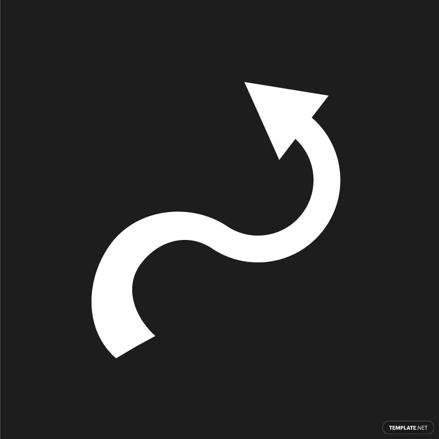 Curved White Arrow Vector