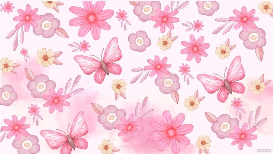 Watercolor Pink Floral Background