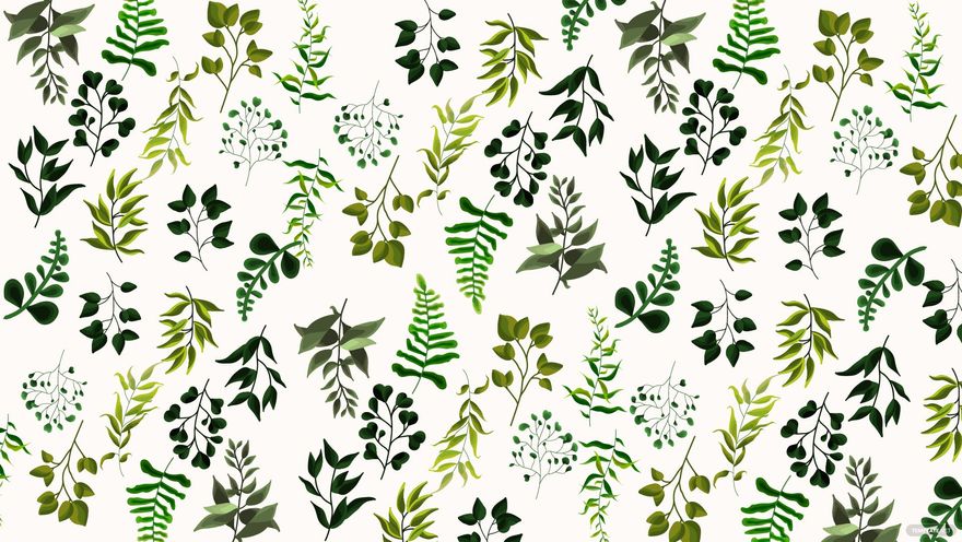 Green Floral Watercolor Background
