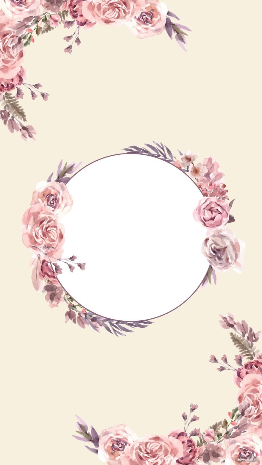 Watercolor Floral Wreath Background