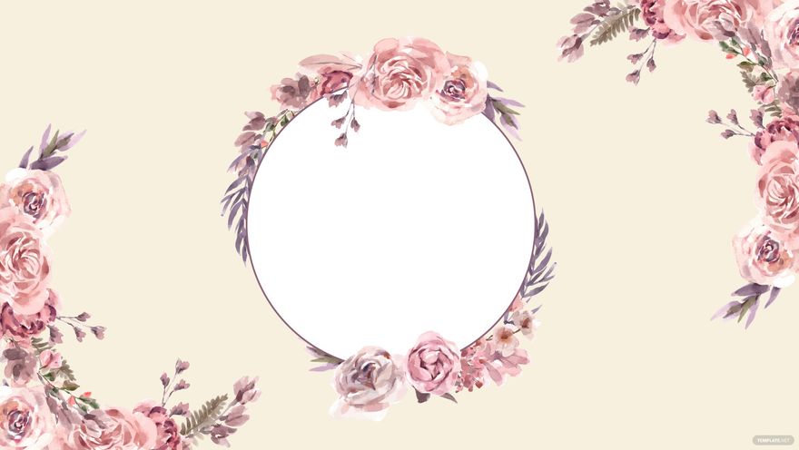 Watercolor Floral Wreath Background