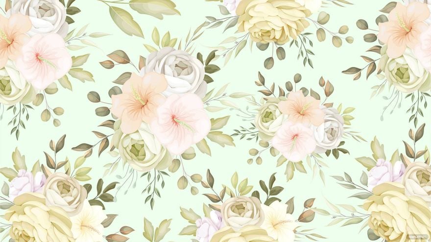 Fall Floral Watercolor Background