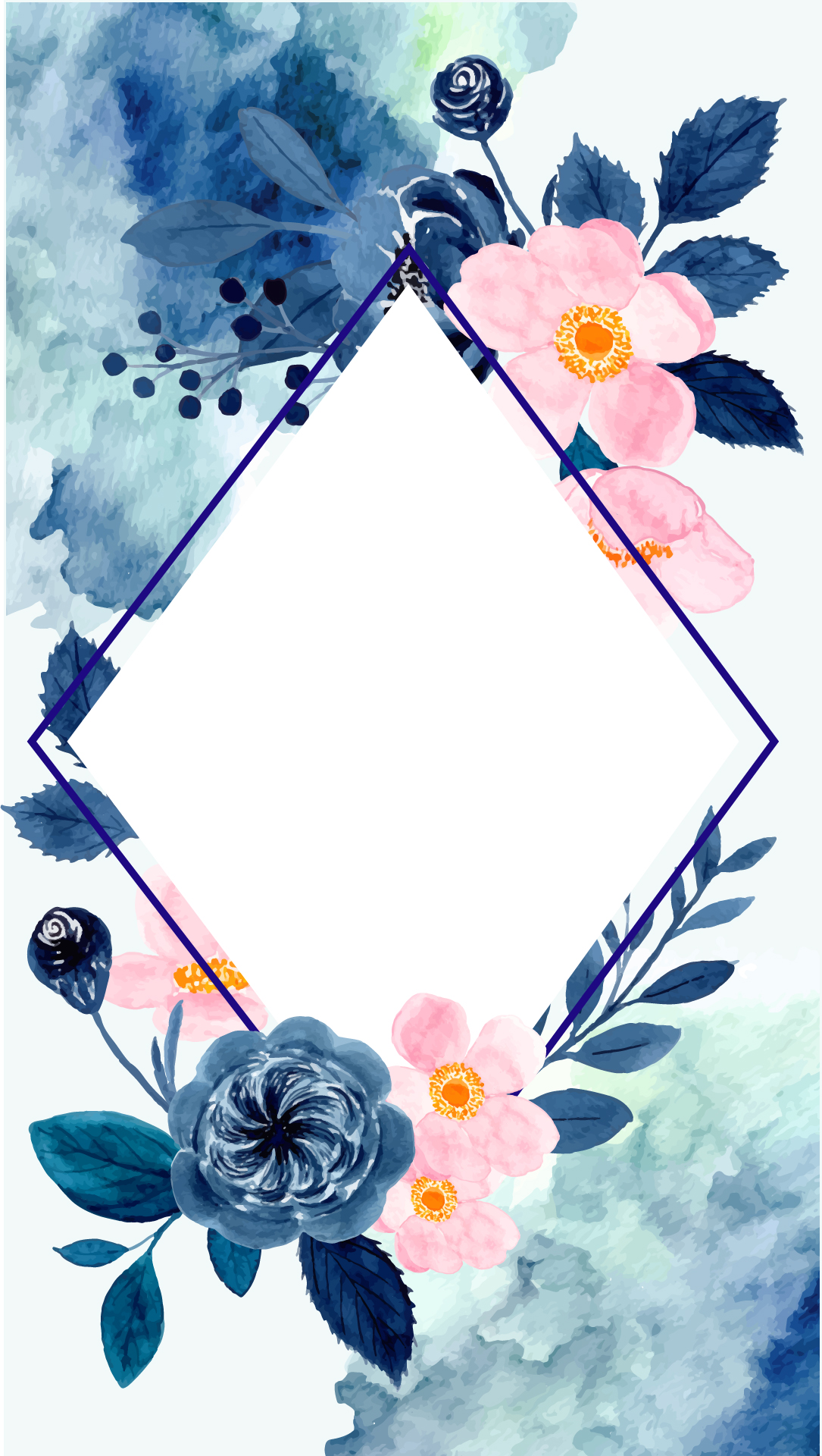 Free Watercolor Floral Frame Background | EPS, Illustrator, JPG, SVG