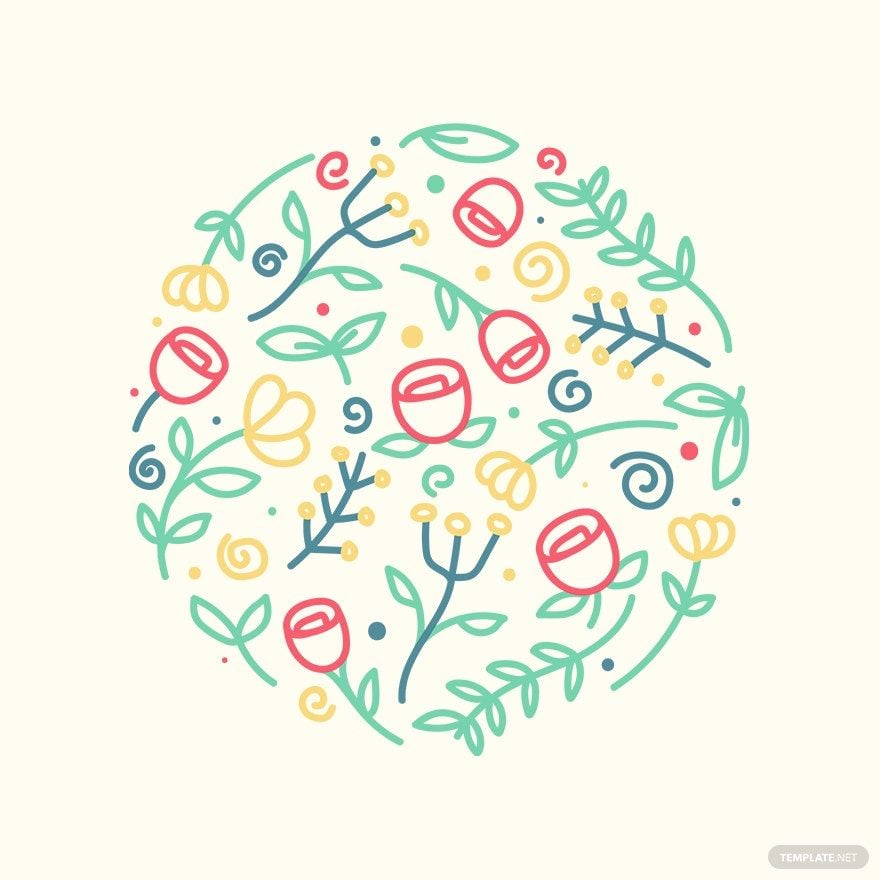 Free Floral Circle Pattern Vector