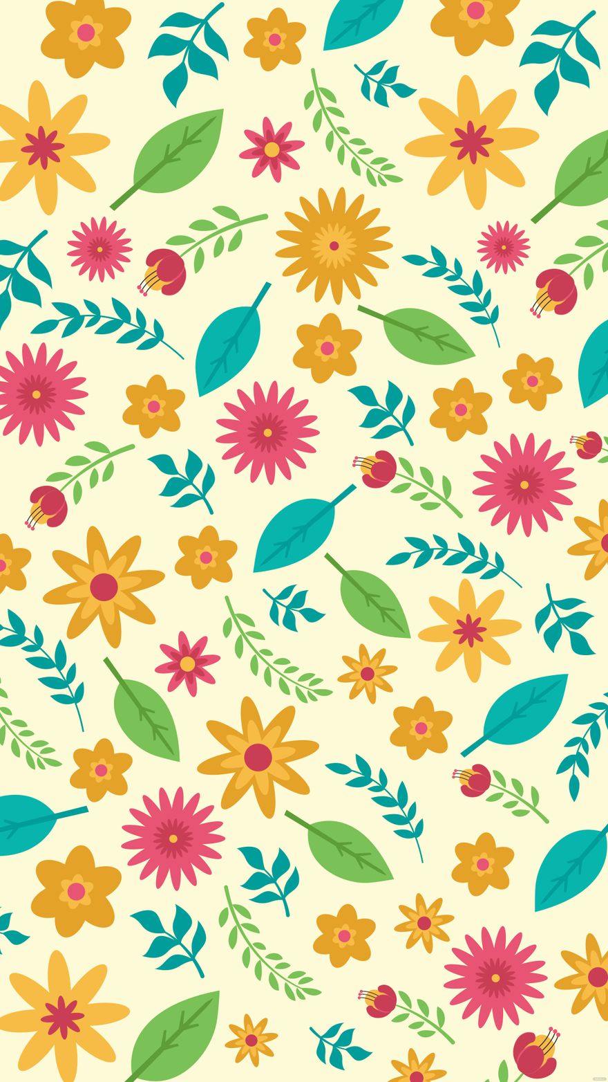 Summer Floral Pattern Background in Illustrator, EPS, SVG, JPG