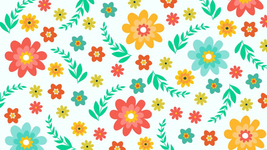 Summer Floral Seamless Background