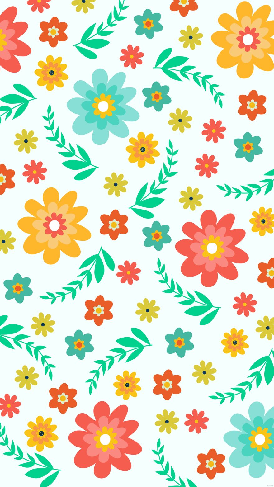 Free Summer Floral Seamless Background