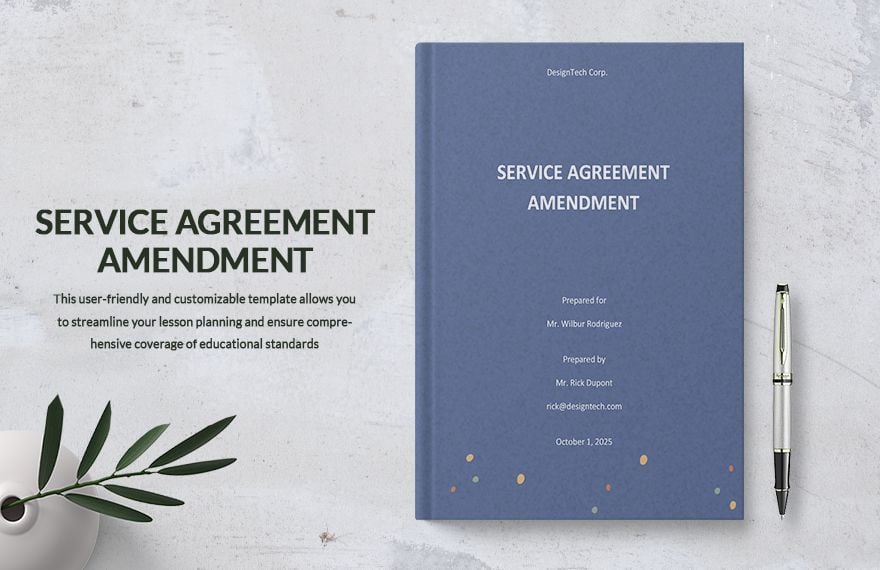 Service Agreement Amendment Template