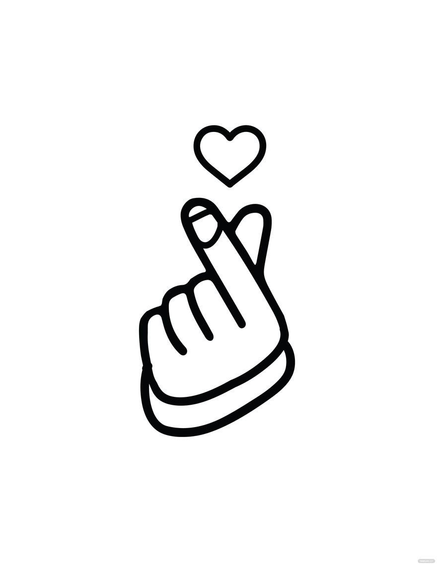 Korea finger heart symbol Royalty Free Vector Image