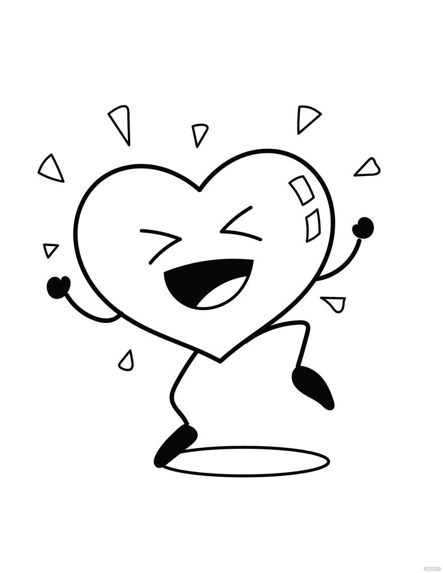 Free Happy Heart Coloring Page - EPS, Illustrator, JPG, PNG, PDF, SVG |  