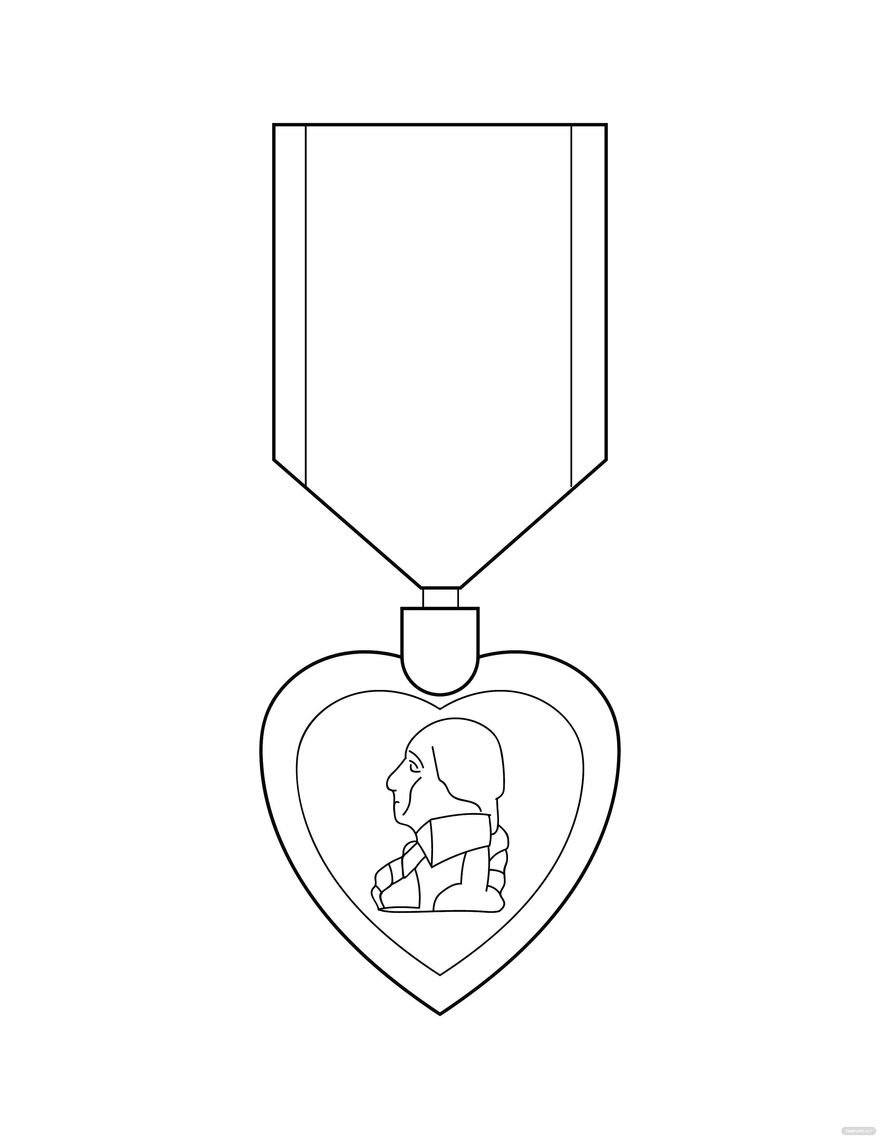 Free Purple Heart Coloring Page