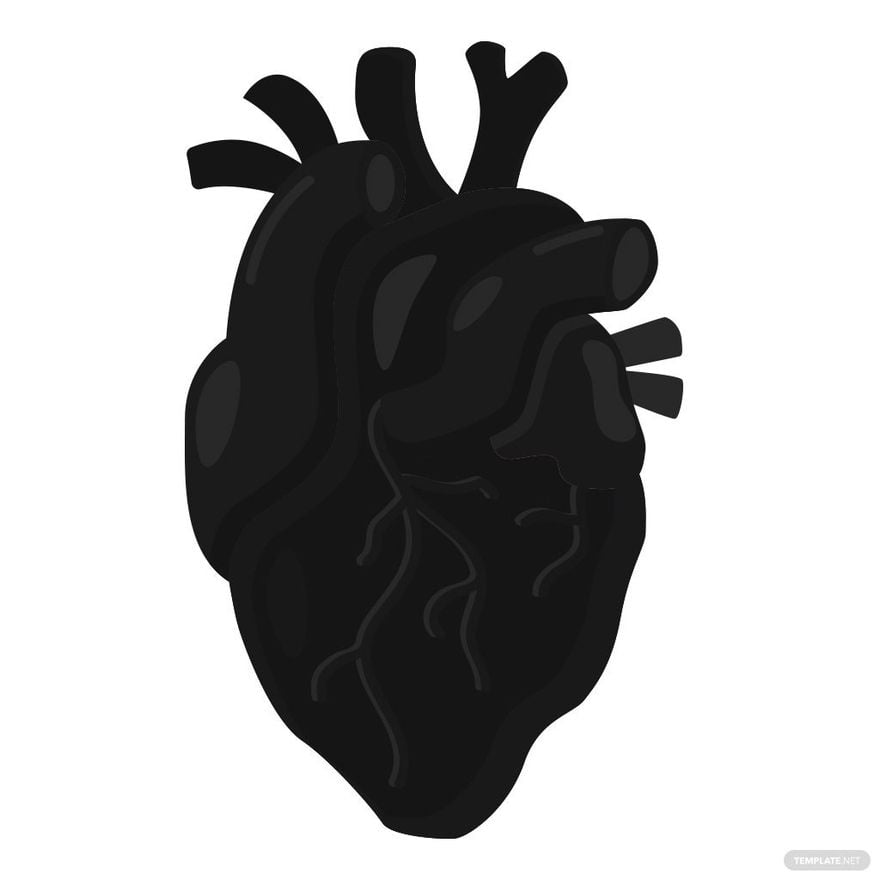 Realistic Heart Silhouette in Illustrator, PSD, EPS, SVG, JPG, PNG
