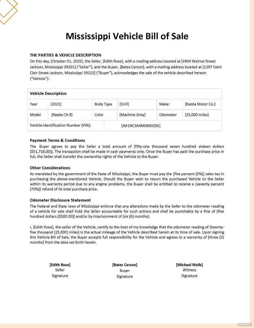 Vehicle Bill Of Sale Templates 98 Docs Free Downloads 6364