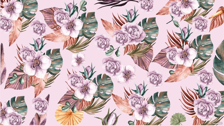 Watercolor Boho Floral Background
