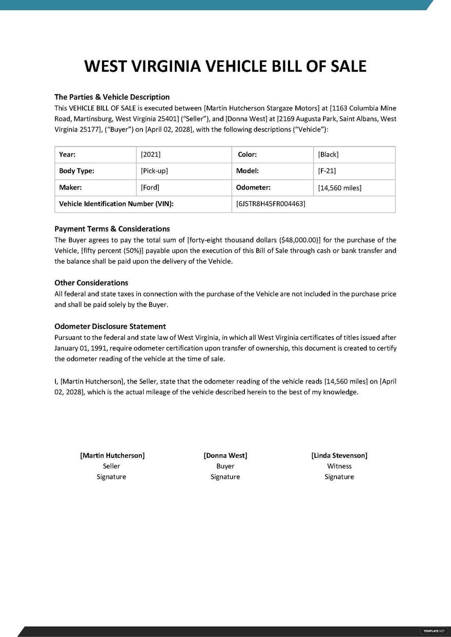 Vehicle Bill Of Sale Templates 98 Docs Free Downloads 2649