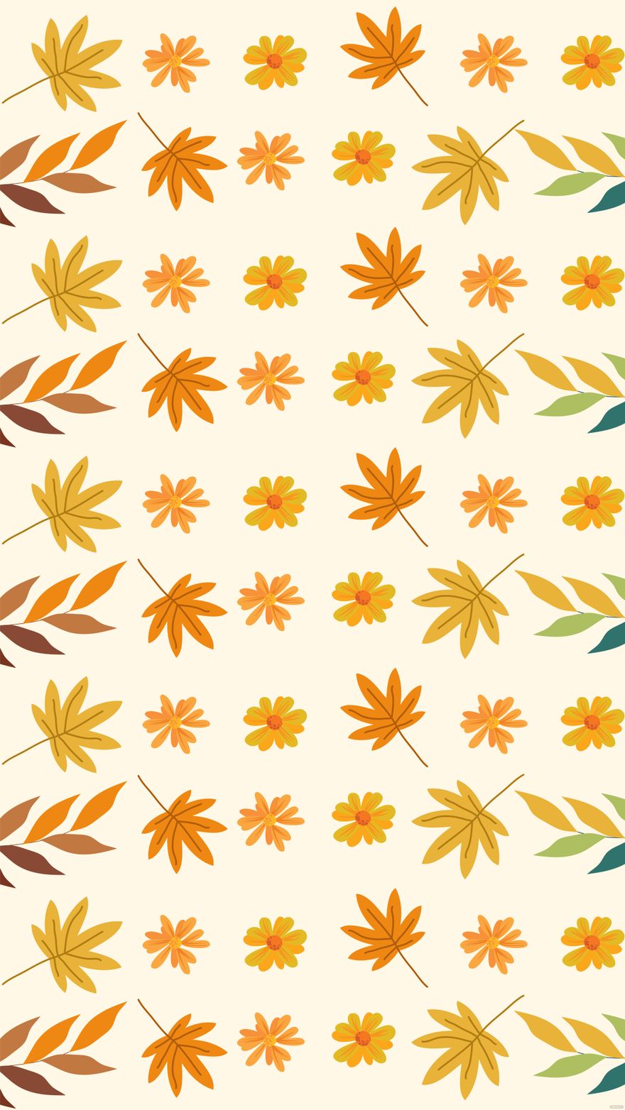 Fall Floral Pattern Background in Illustrator, EPS, SVG, JPG