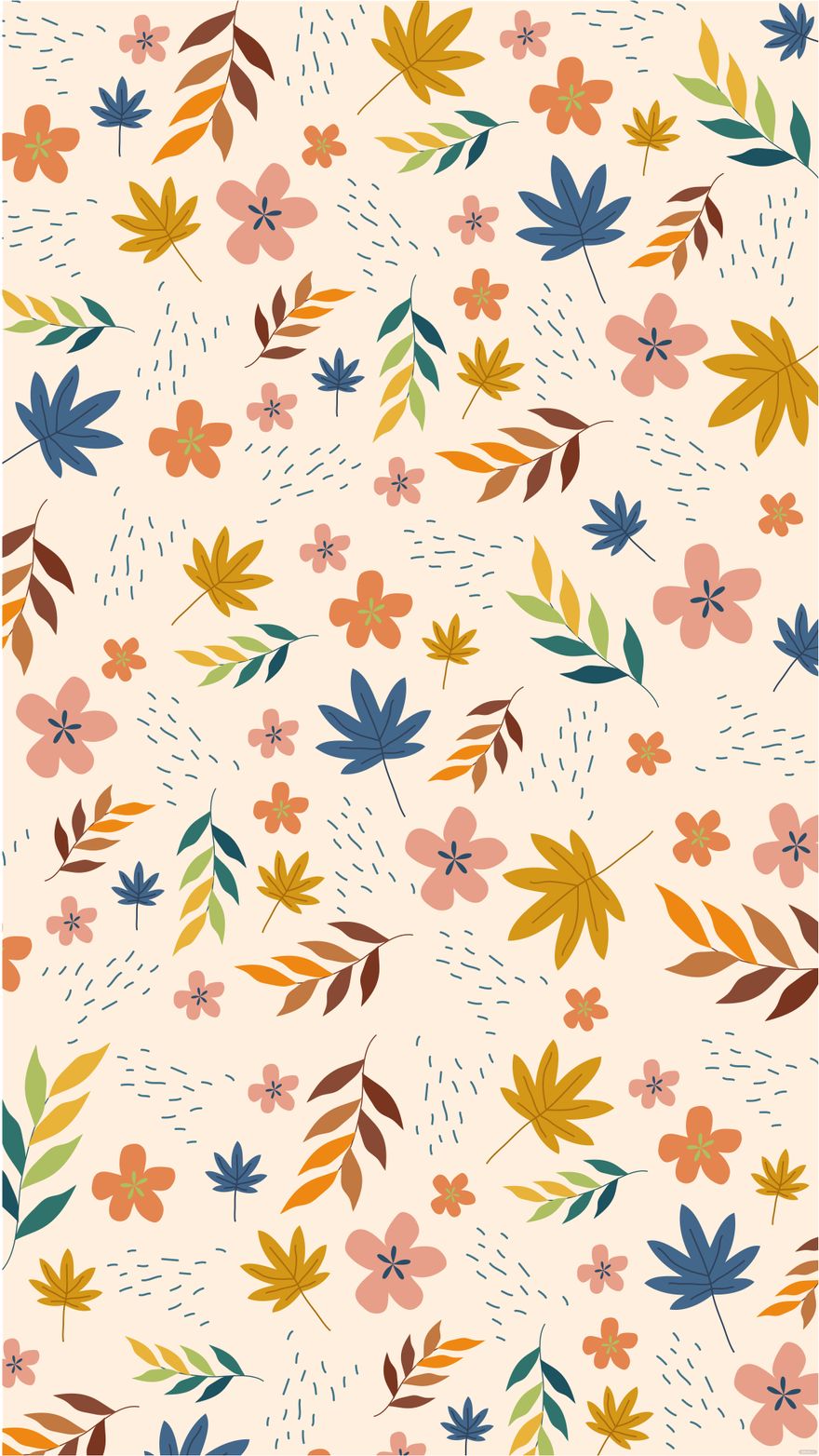 Free Autumn Floral Background Template