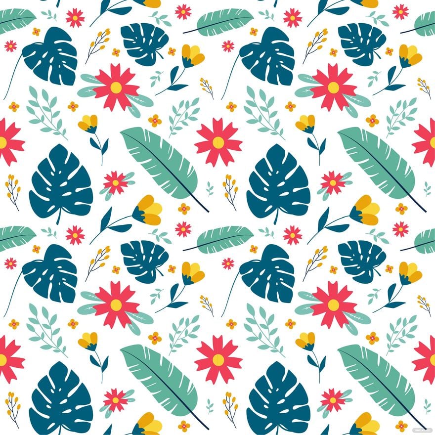 Tropical Floral Pattern Vector