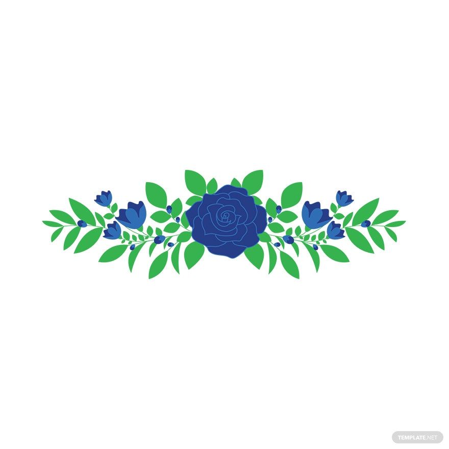 Free Blue Floral Vector in Illustrator, EPS, SVG, JPG, PNG