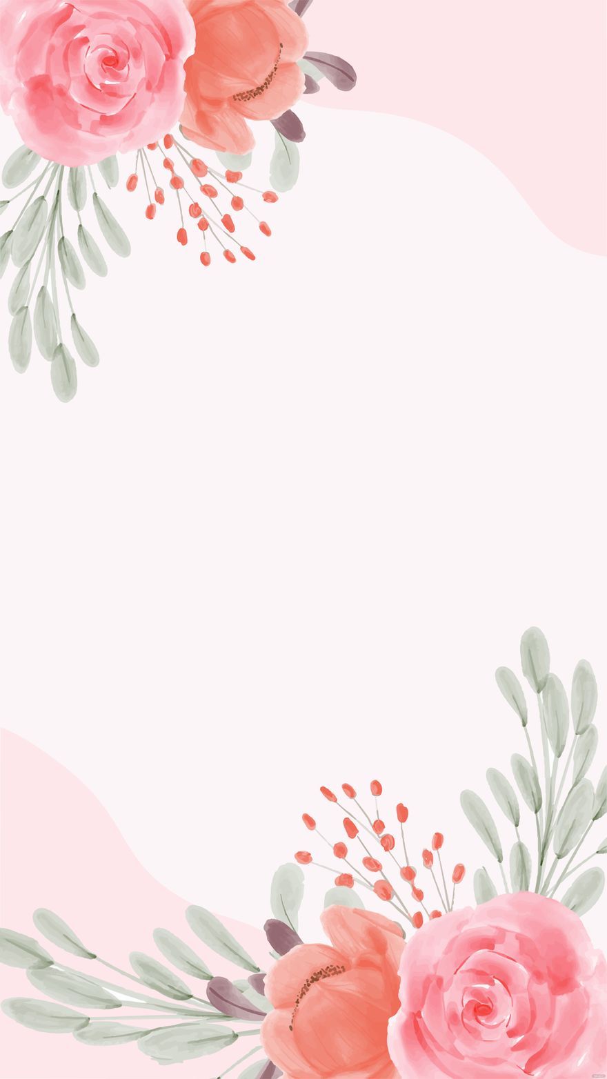 Bridal Shower Invitation Floral Background in Illustrator, EPS, SVG, JPG