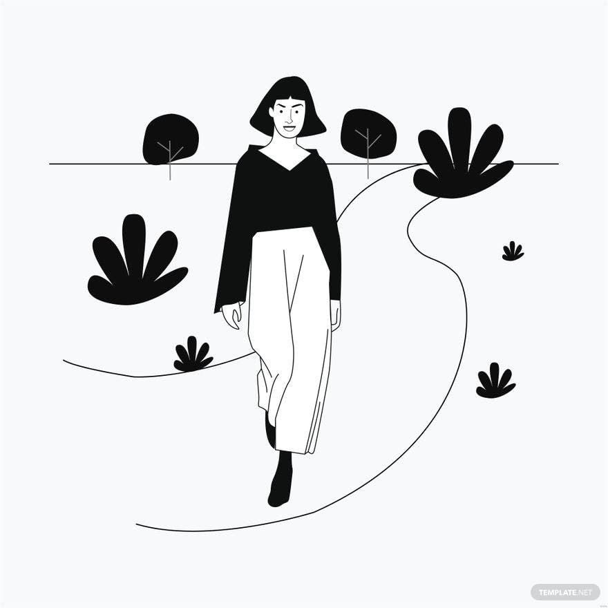 Black And White Fashion Illustration