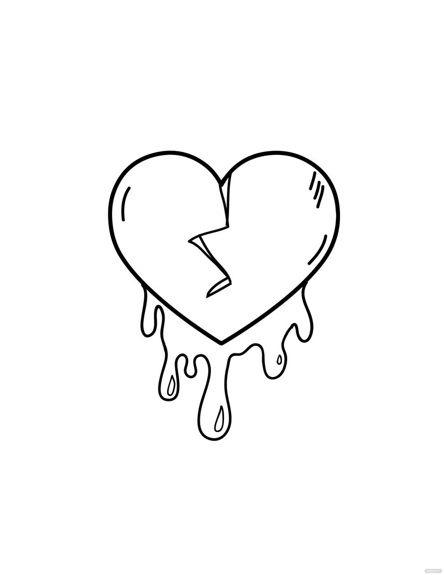 Bleeding Heart Drawing in PDF, Illustrator, EPS, SVG, JPG, PNG