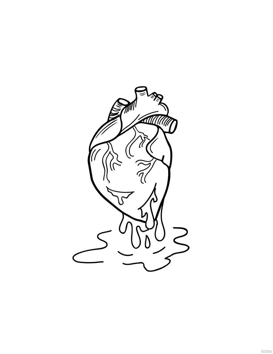 Realistic Bleeding Heart Drawing
