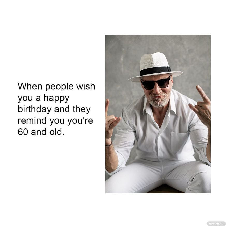 Free Happy 60th Birthday Meme - GIF, Illustrator, JPG, PSD, PNG |  