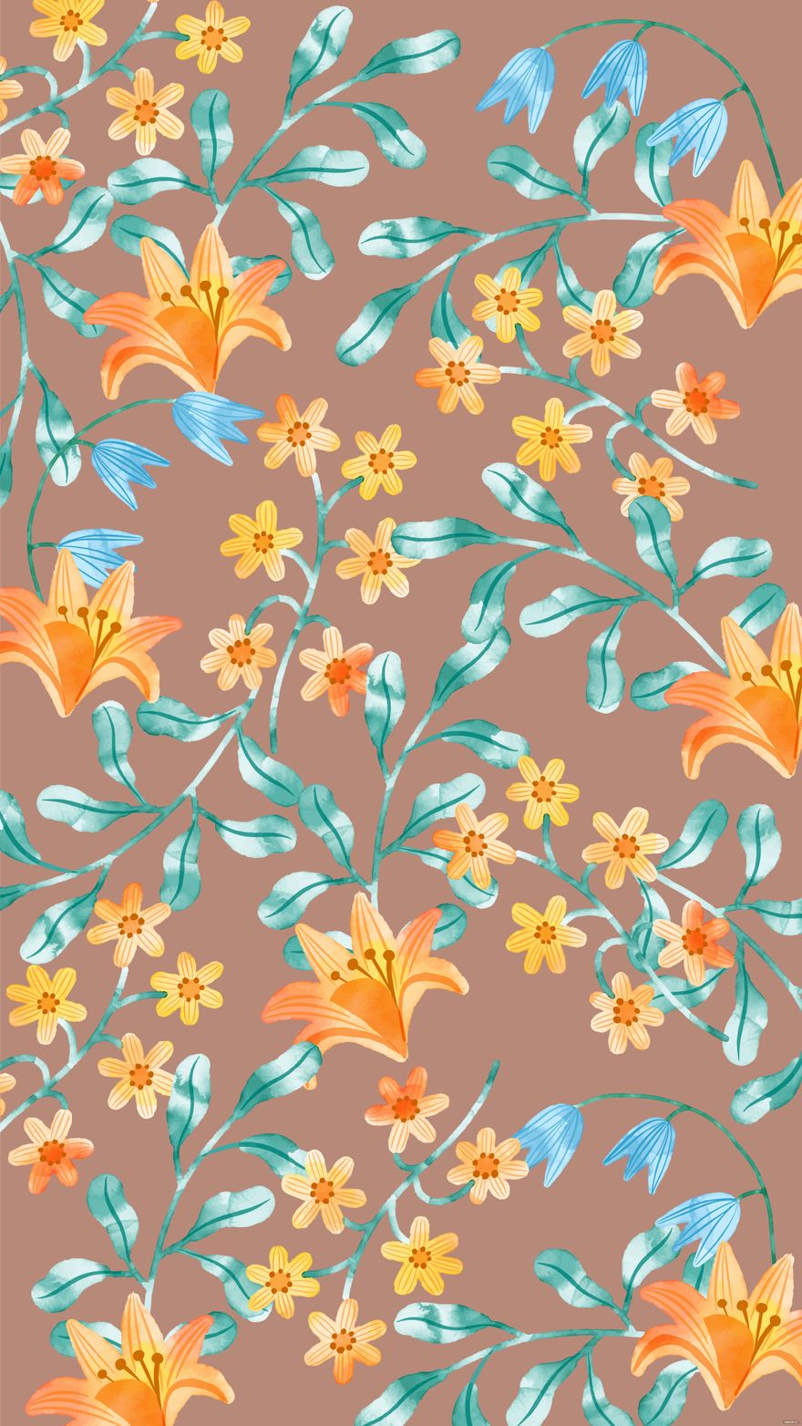 Aesthetic Retro Floral Background