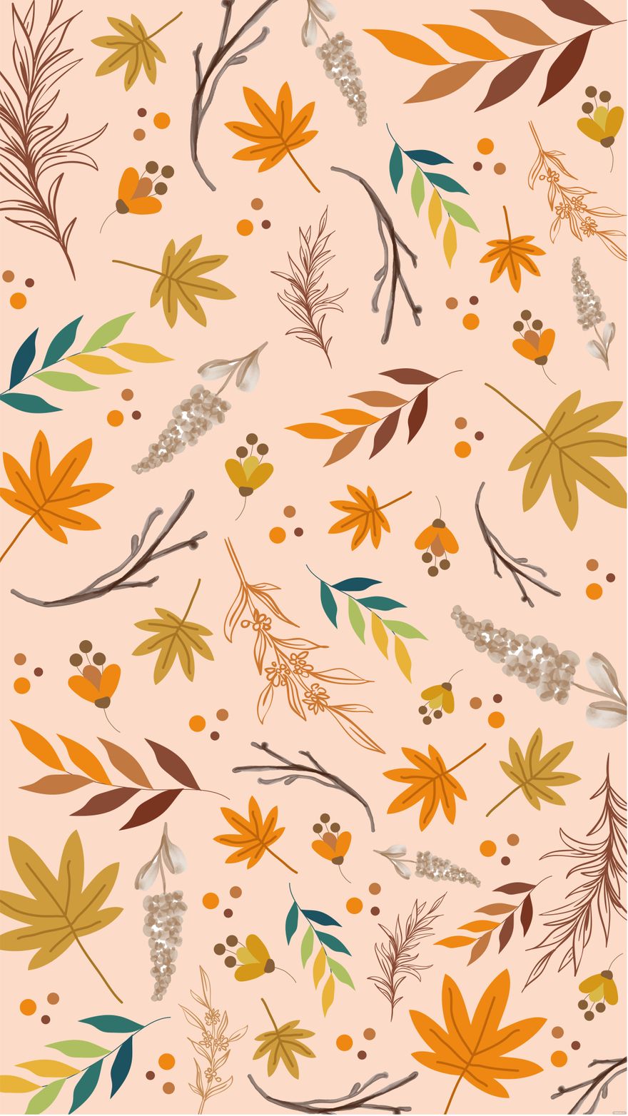 Free Vintage Fall Floral Background in Illustrator, EPS, SVG, JPG