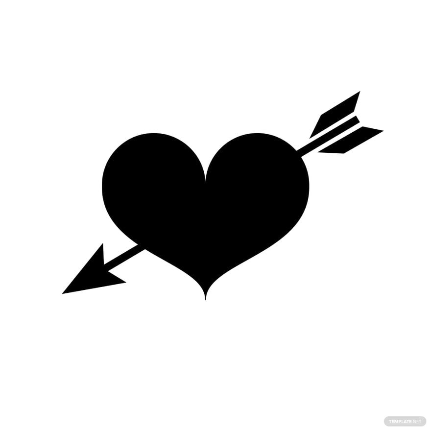 Free Heart and Arrow Silhouette