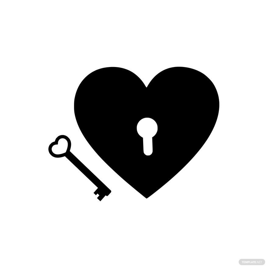 Free Heart Lock Silhouette in Illustrator, PSD, EPS, SVG, JPG, PNG