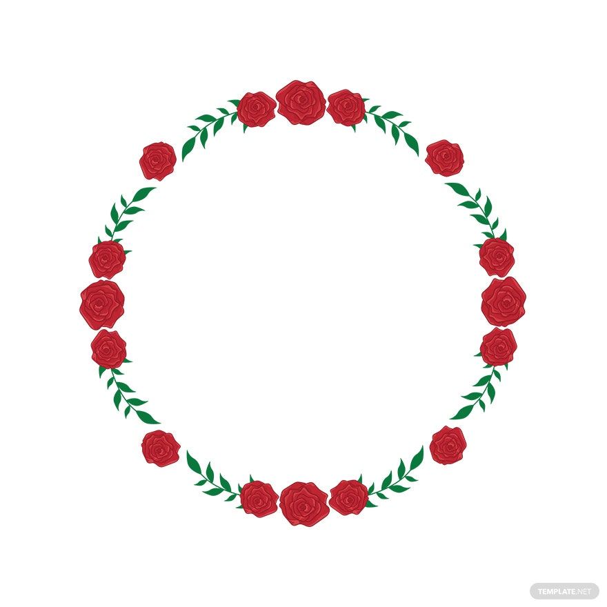 Free Round Floral Wreath Vector